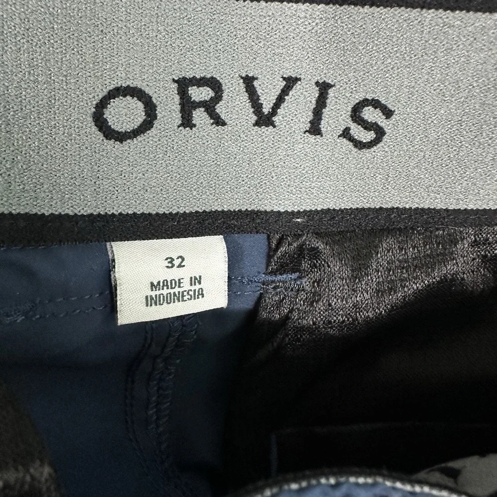 Orvis Men Belted Cargo Shorts Size 32 Blue Climbing Camp Fishing Outdoors Pocket